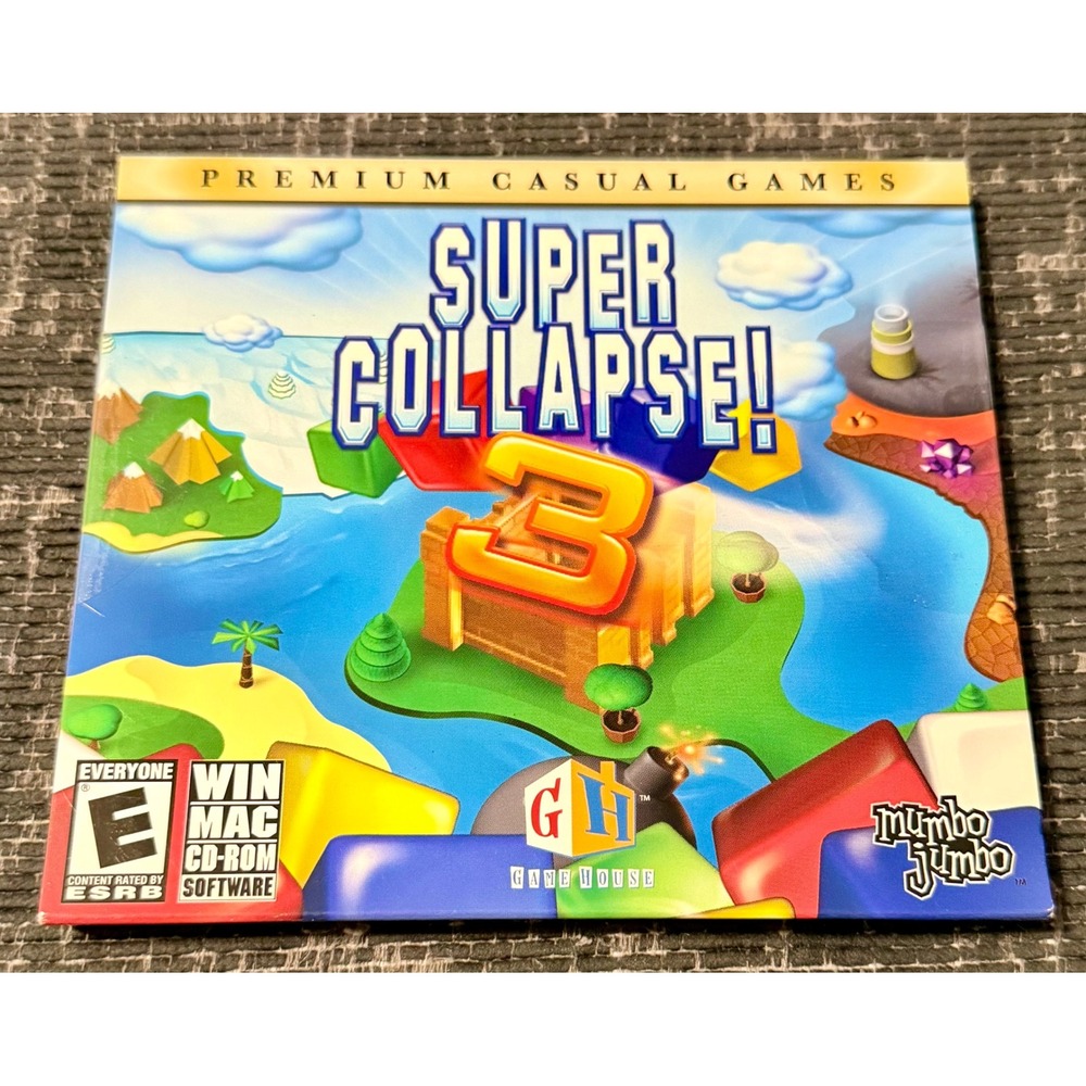 MumboJumbo Super Collapse 3 PC Mac CD-ROM New Sealed Puzzle GameHouse 2006